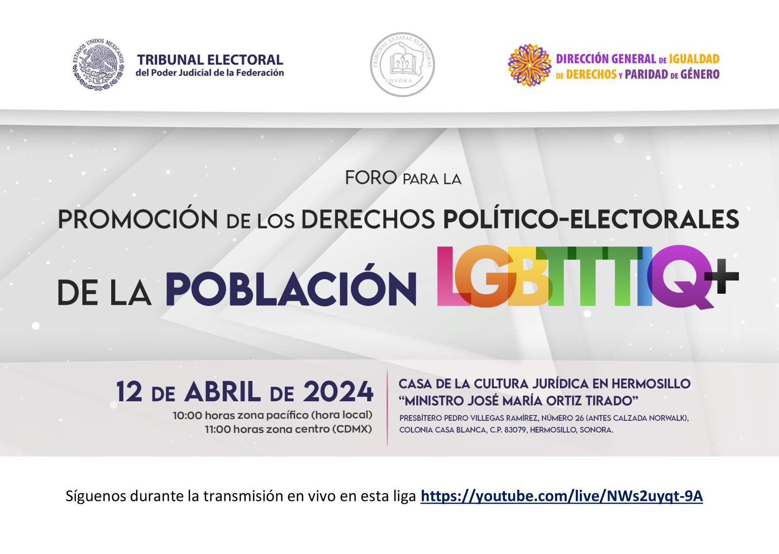 Foro para la promoción de los derechos políticos-electorales de la población LGBTTTIQ+
